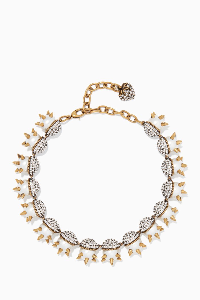 

Pearl & Studs Necklace, White