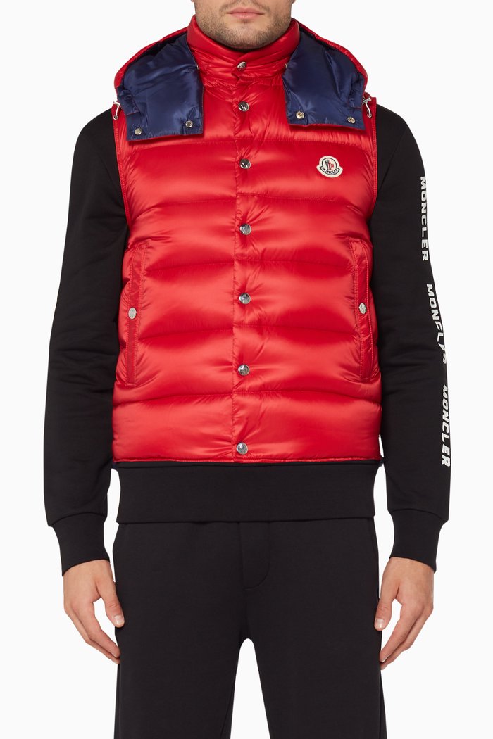 

Logo-Patch Hooded Gilet, Red