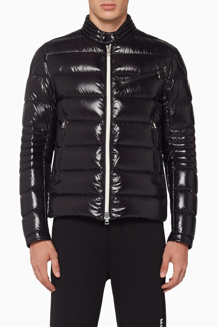 

Berriat Laque Biker Down Jacket, Black