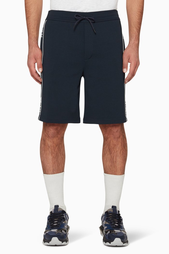

VLTN Logo Tape Bermuda Shorts, Blue