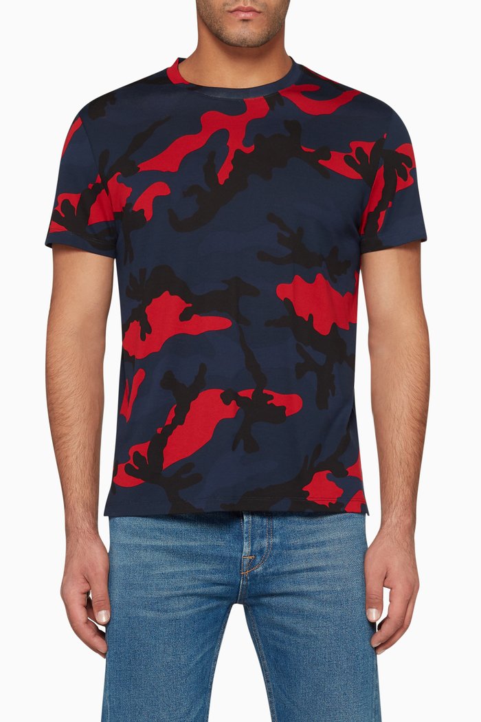 

Camouflage Print T-Shirt, Blue
