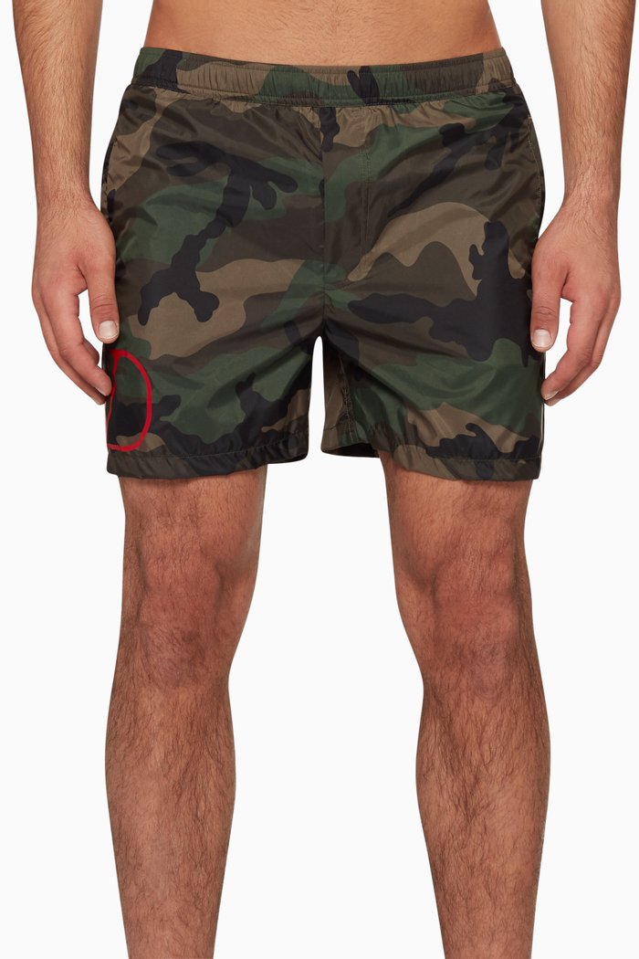 

Logo Camouflage Swim Shorts, Green