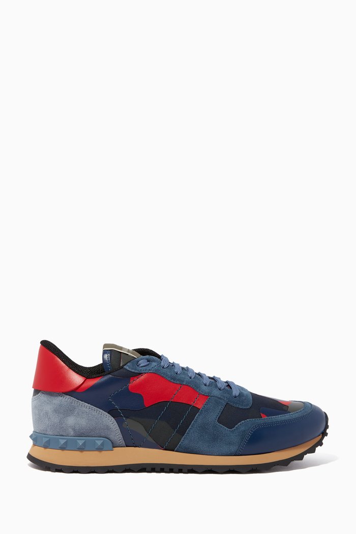 

Valentino Garavani Camouflage Rockstud Sneakers, Neutral