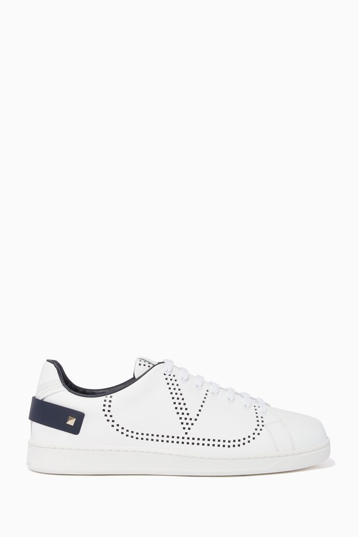 

Valentino Garavani Vintage Logo Leather Sneakers, White