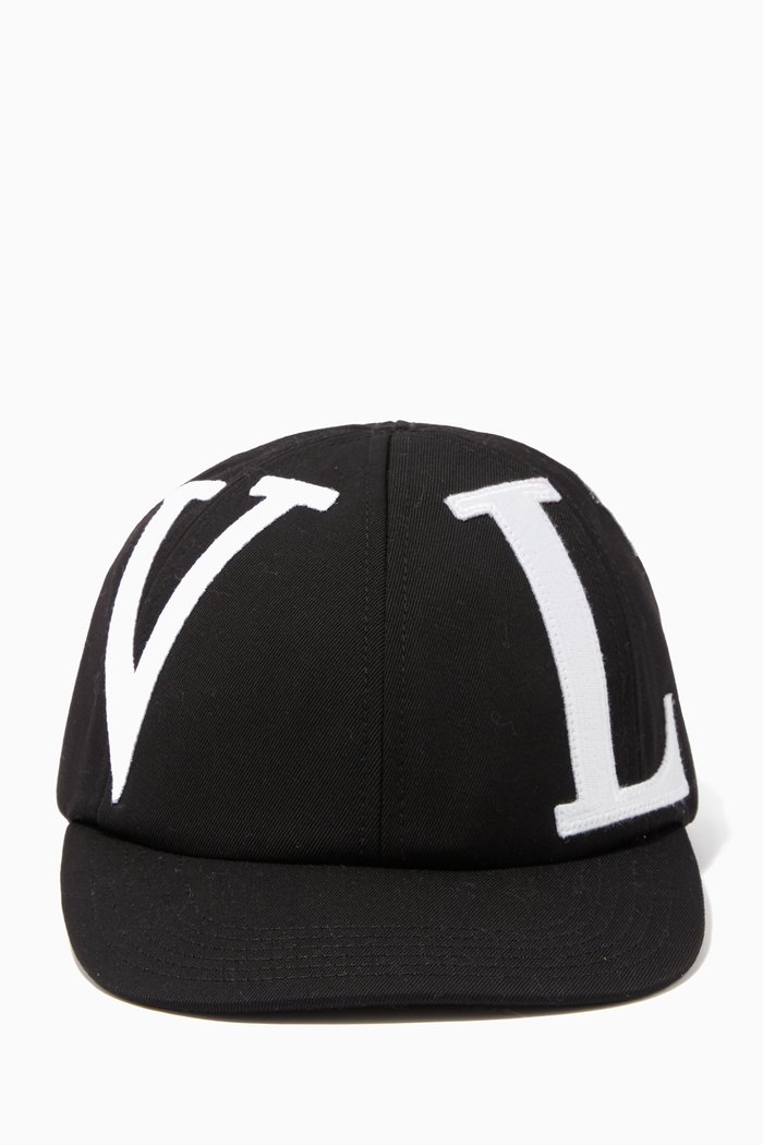 

Valentino Garavani VLTN Stretch Wool Cap, Black