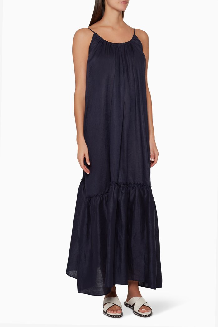 

Sleeveless Linen Dress, Blue