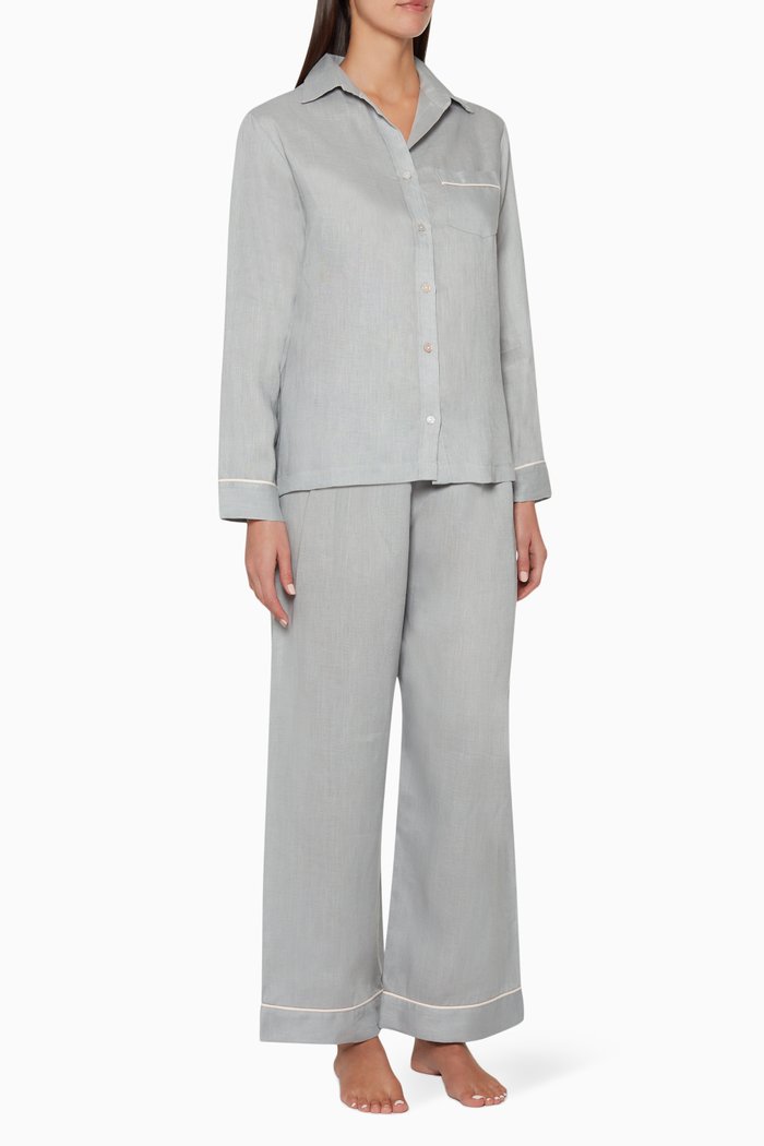 

Linen Pyjama Set, Grey