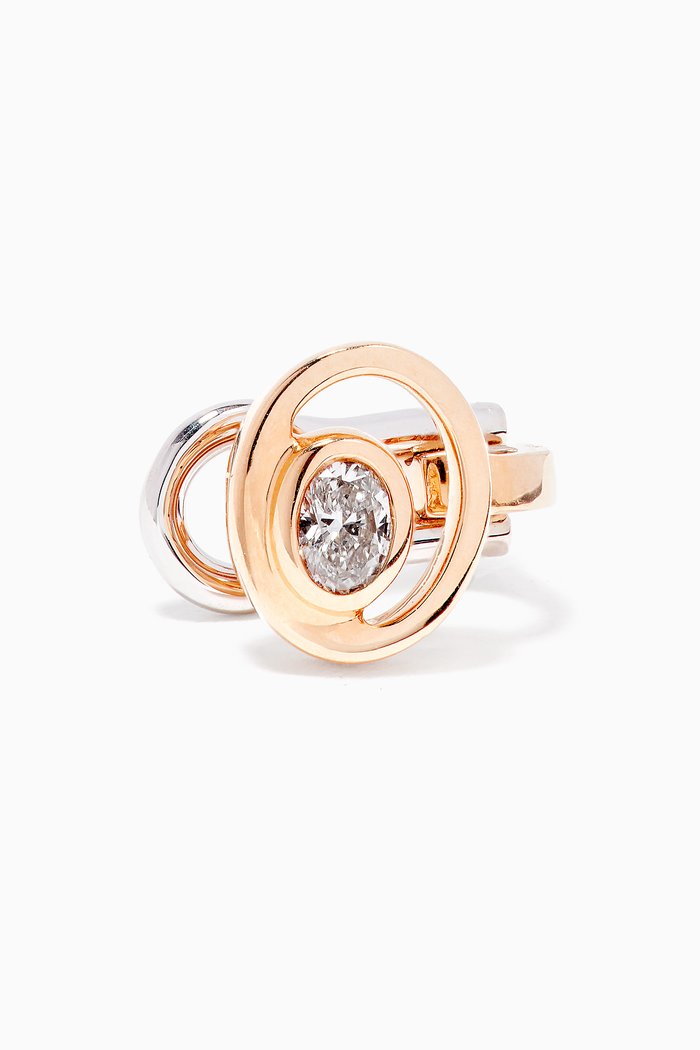 

Rock Blossom Oval Diamond Cuff Earring in 18kt Rose Gold