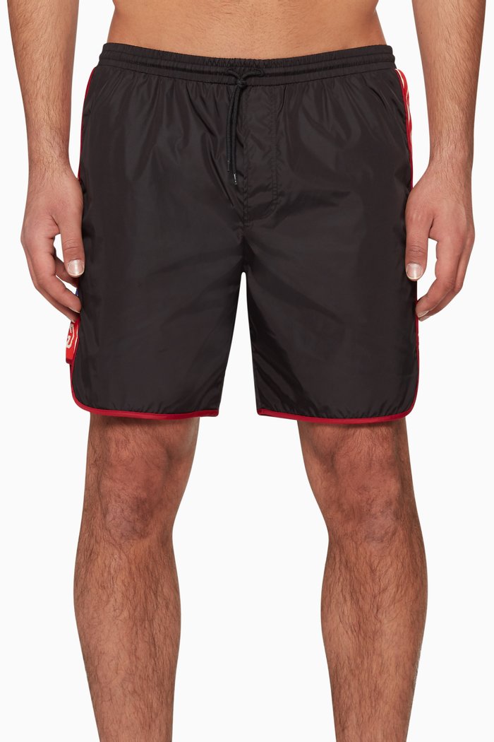

Logo Ribbon Swim Shorts, Black