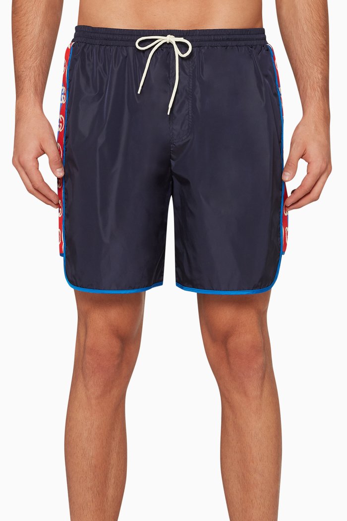 

Logo Ribbon Swim Shorts, Blue