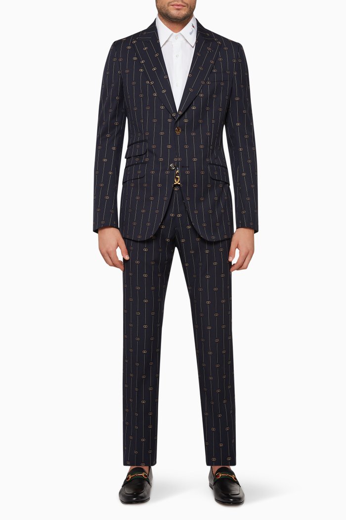 

Heritage GG Pinstriped Suit, Blue