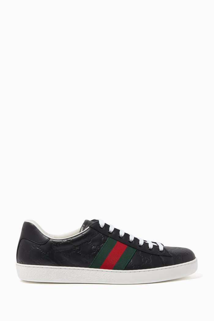 

New Ace GG Signature Sneakers, Black