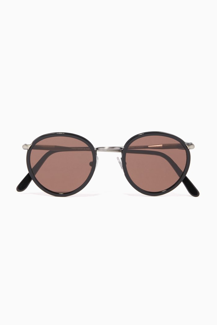 

Carlito Stainless Steel & Acetate Sunglasses, Black