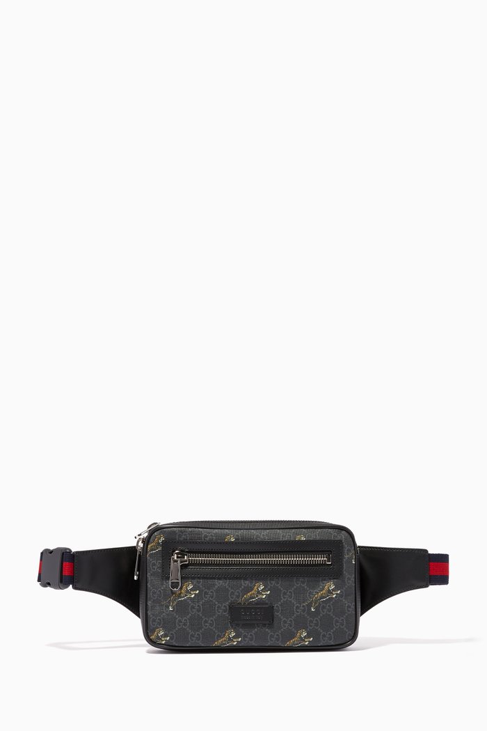 

GG Supreme Tigers Belt Bag, Black