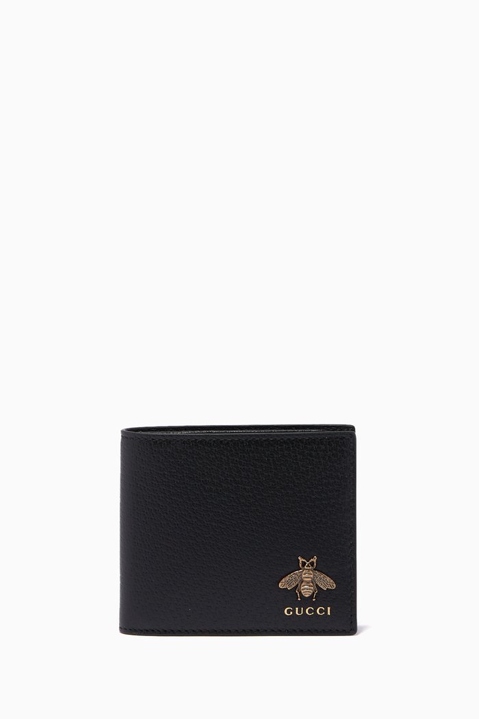 

Animalier Leather Wallet, Black