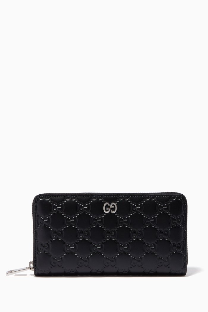 

Embossed GG Logo Travel Wallet, Black