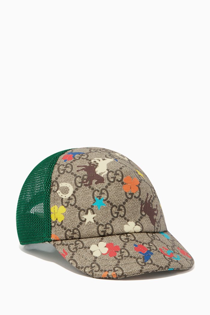 

GG All-Over Print Cap, Green