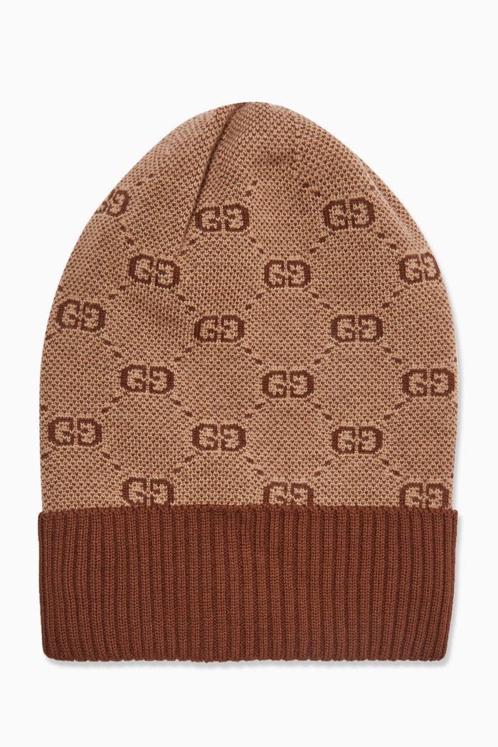 

GG Logo Wool & Cotton Hat, Neutral