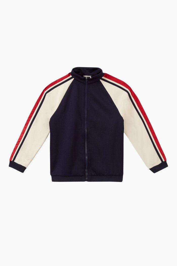 

Tiger-Print Technical Sweatshirt, Blue