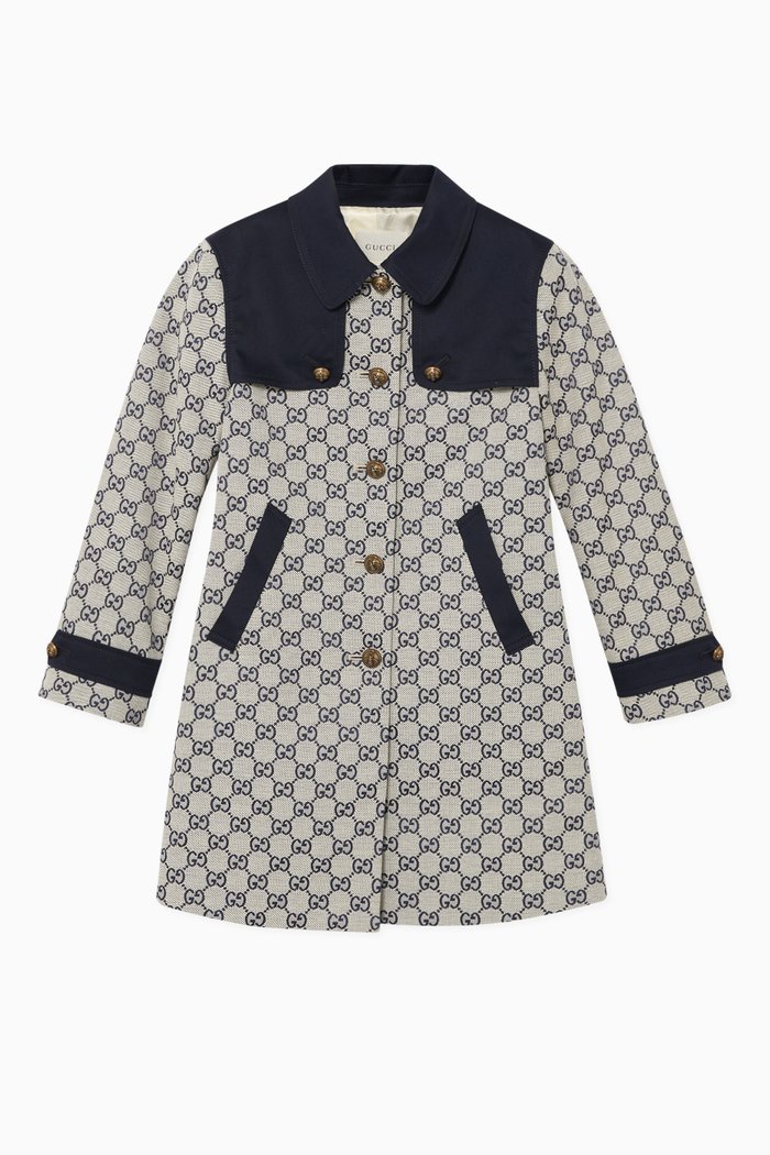 

GG Canvas Trench Coat, Grey