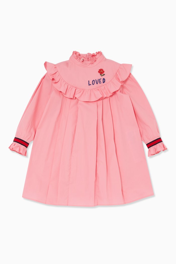 

Loved Embroidered Ruffled Dress, Pink
