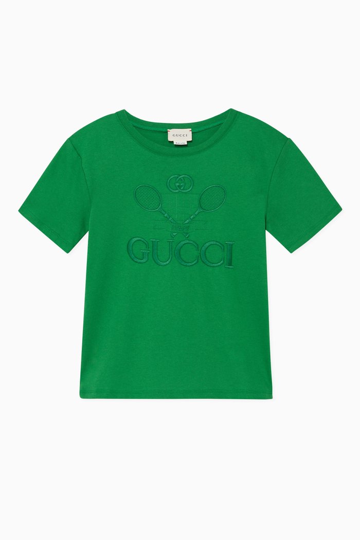 

Tennis Logo Cotton T-Shirt, Green