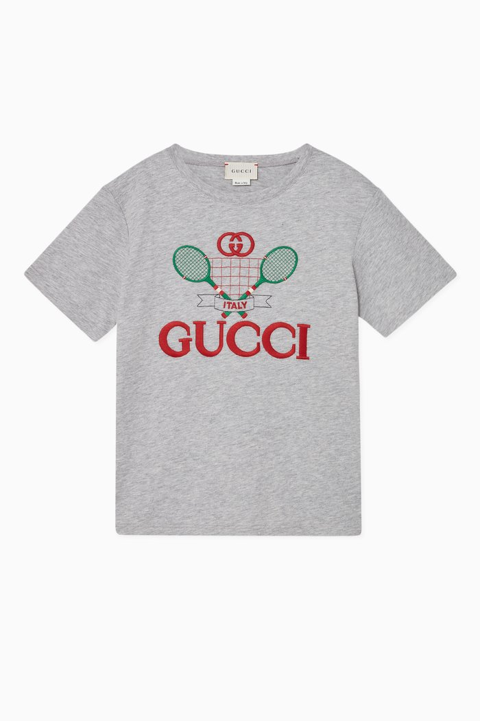 

Tennis Logo Cotton T-Shirt, Grey