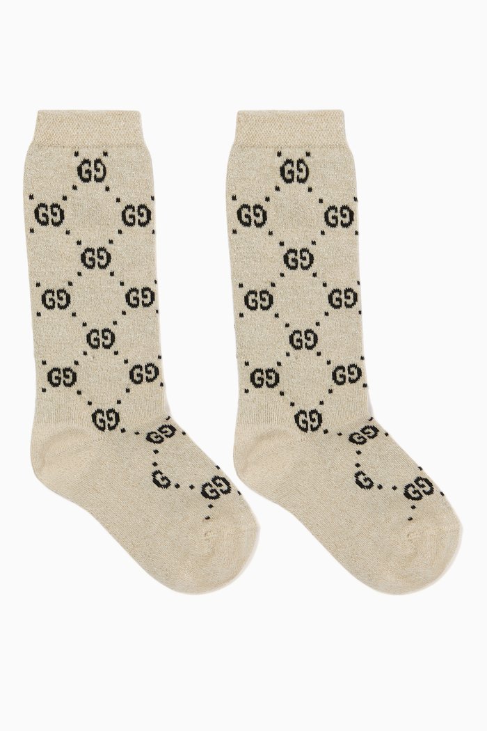 

Interlocking GG Socks, Gold