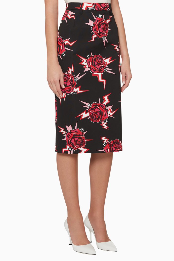 

Floral Print Cotton Skirt, Multicolour