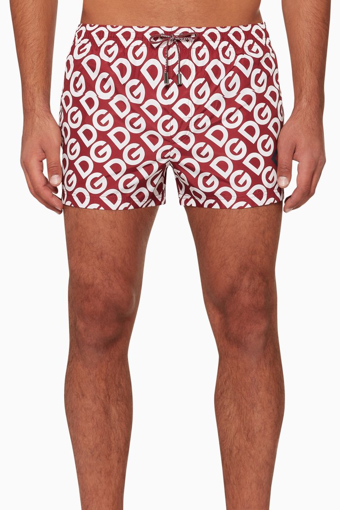

Logomania Print Swim Shorts, Red