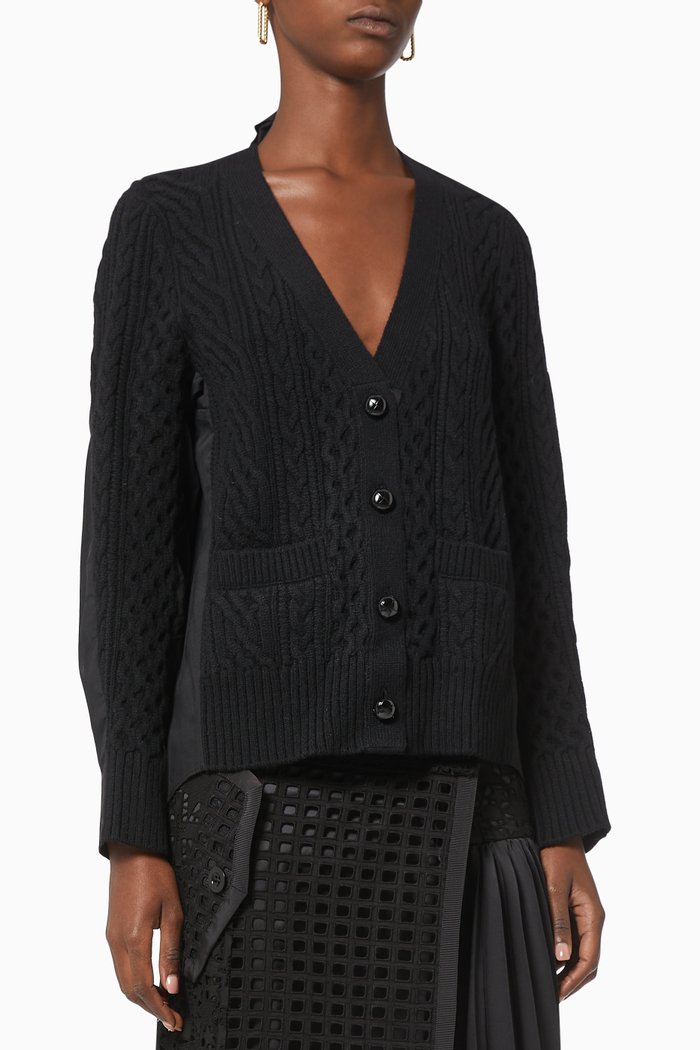 

Knit Cardigan in Wool, Black