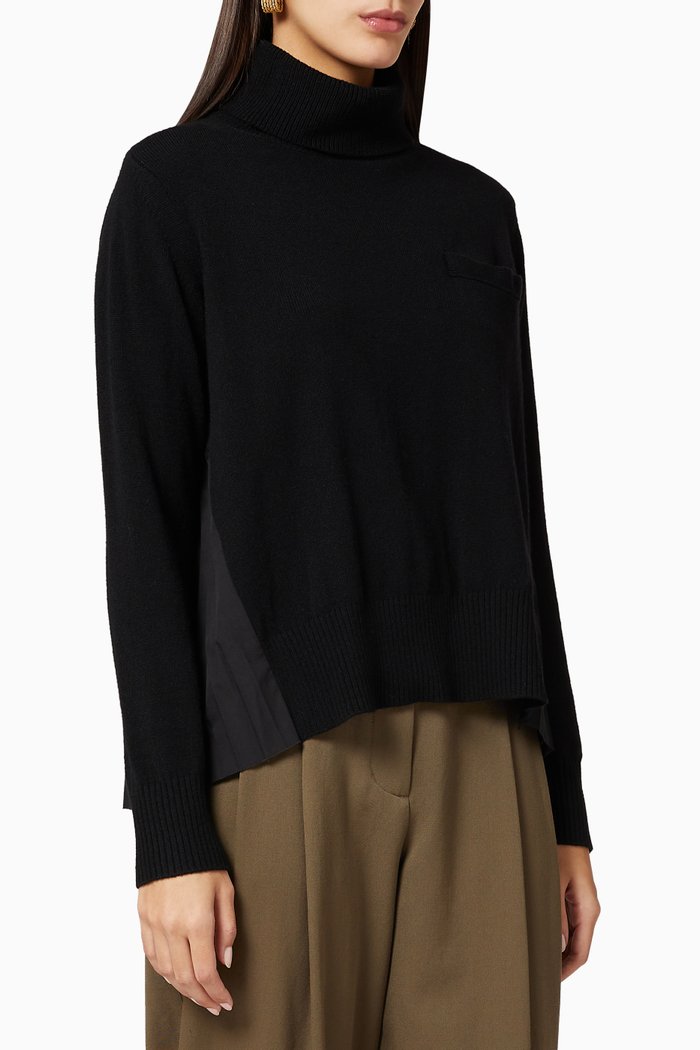 

Wool Knit Pullover, Black