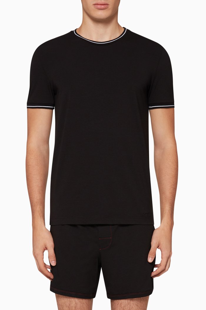 

Crew Neck Pima Cotton T-shirt, Black