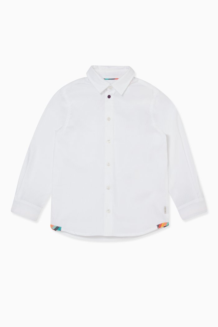 

Charm-Button Shirt, White