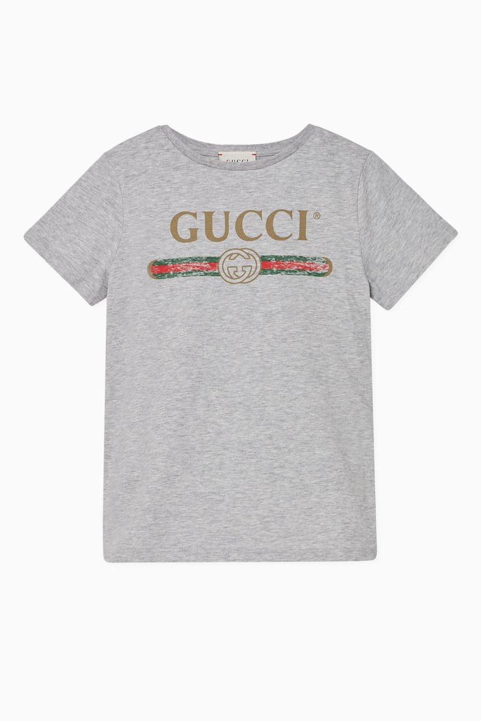 

Logo Print Cotton Jersey T-Shirt, Grey