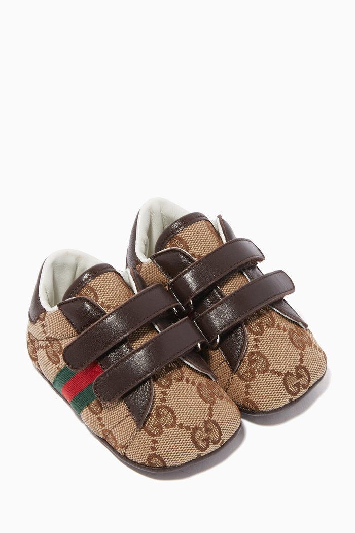 

GG Velcro-Strap Sneakers, Brown