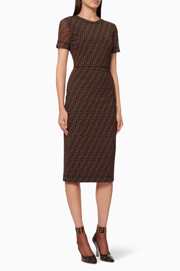 

Abito FF Mesh Micro Dress, Brown
