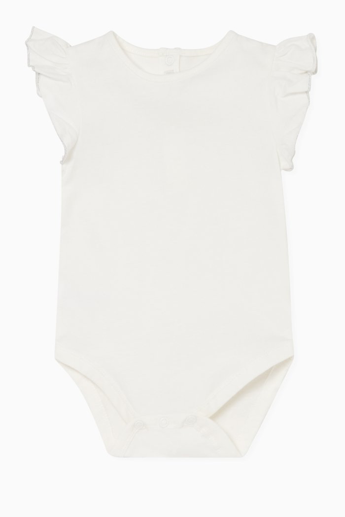 

Frill-Sleeved Bodysuit, White