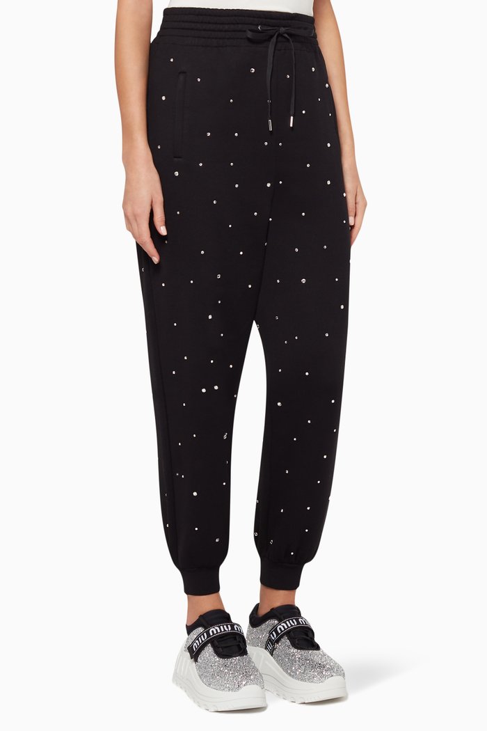 

Rhinestone Trackpants, Black