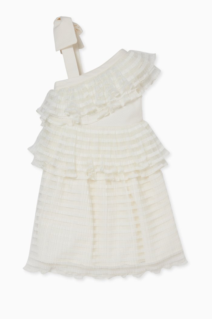 

One Shoulder Party Dress, White