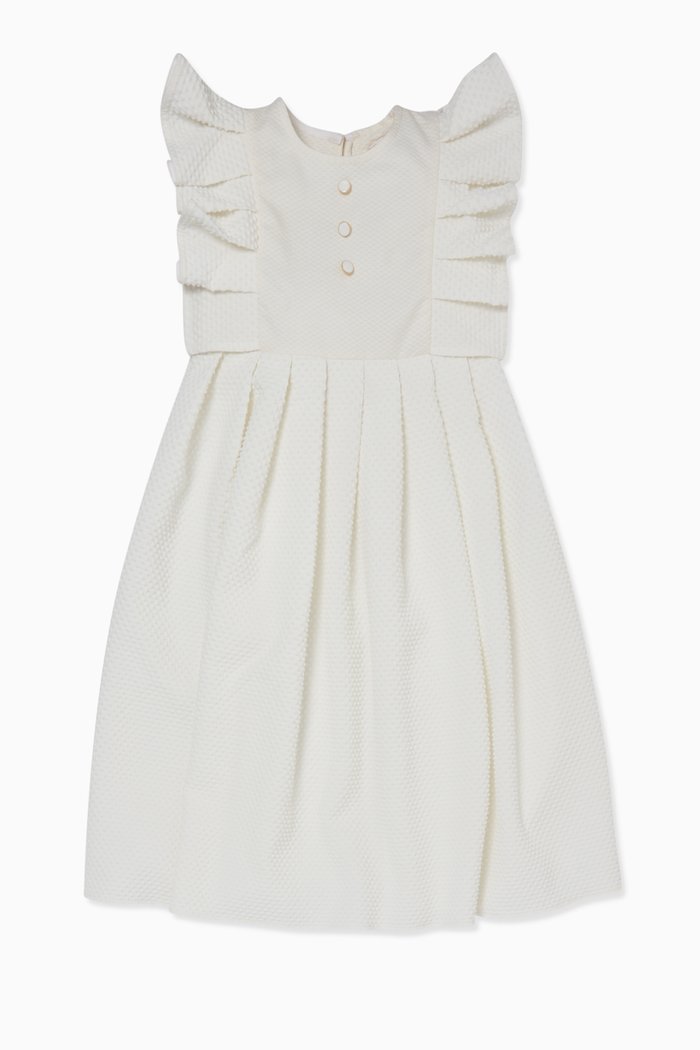 

Ruffle Pinafore Dress, White