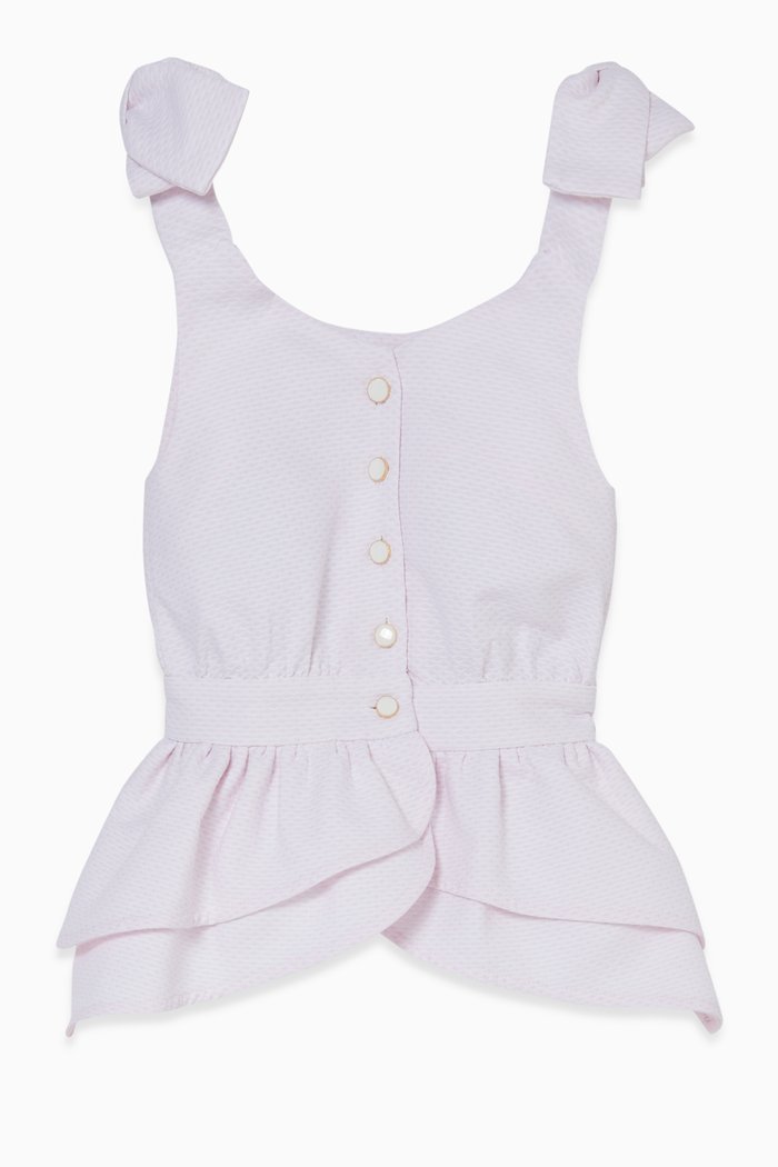 

Sleeveless Peplum Blouse, Pink