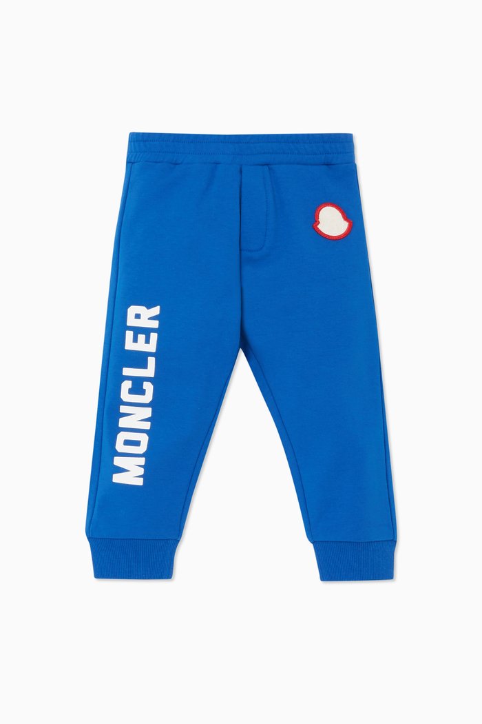 

Logo Print Cotton-Jersey Sweatpants, Blue