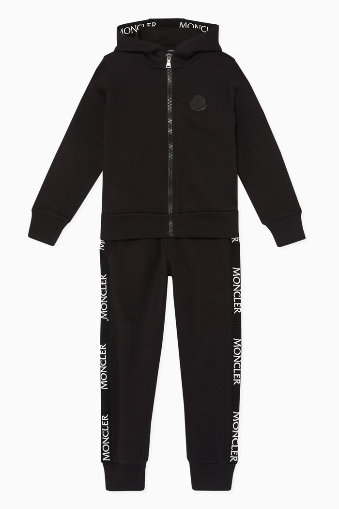

Logo Tape Stretch Cotton Tracksuit, Black