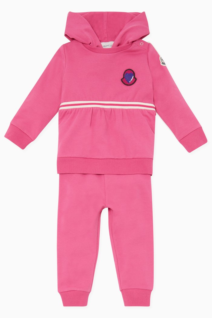 

Heart Logo Patch Tracksuit, Pink