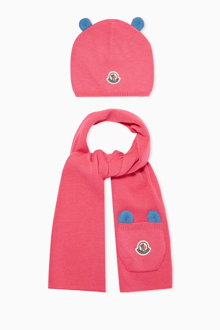 

Logo Patch Hat & Scarf Gift Set, Pink