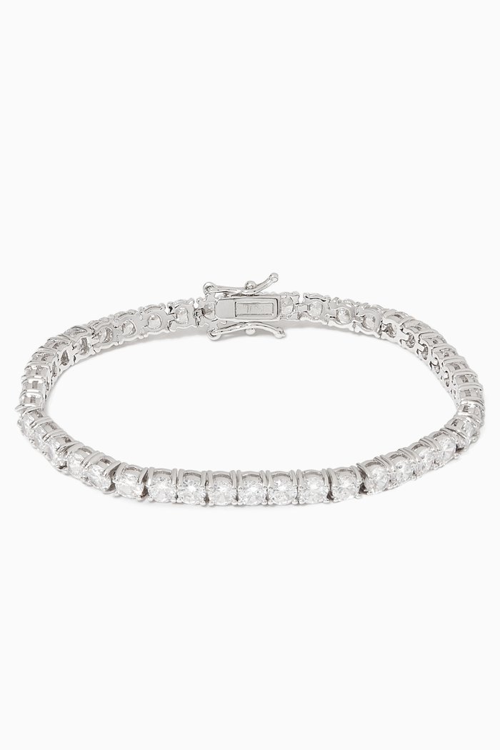 

Classic Round Stone Tennis Bracelet, Silver