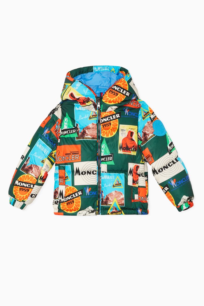 

Logo Print Puffer Jacket, Multicolour
