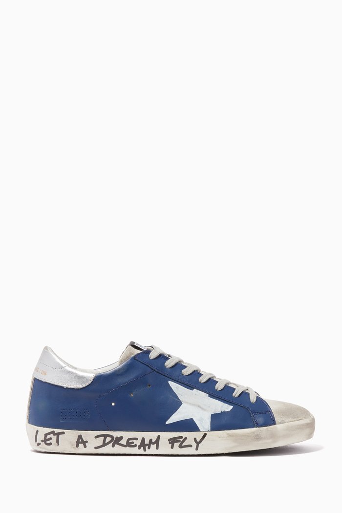 

Superstar Leather and Suede Sneakers, Blue
