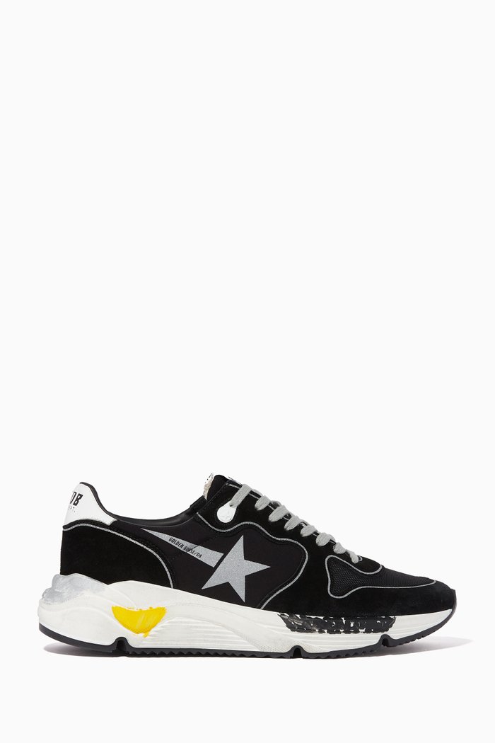 Used Running Leather Sneakers, Black